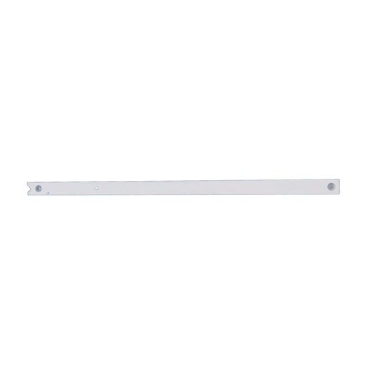 STANLEY 1-45-013 silver metal ruler, straight edge, photography, top view on white background.