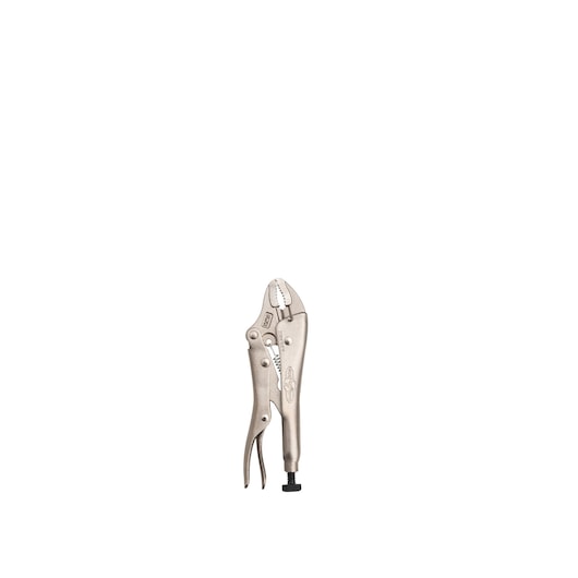 STANLEY FMHT84904-0 locking pliers, silver, angled left, on white background.
