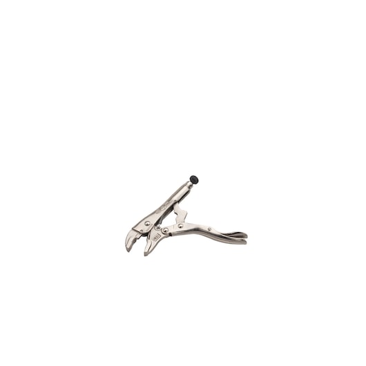 STANLEY FMHT84916-0 locking pliers, silver metal, side view on white background.