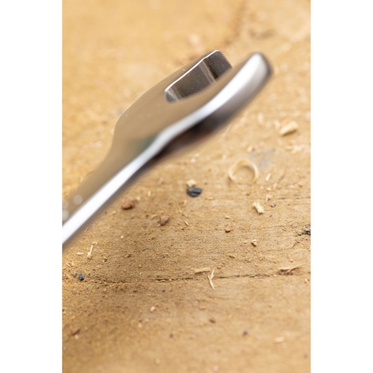 STANLEY FMMT13088-0 wrench close-up photography on a wooden surface.
