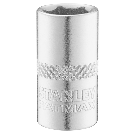 STANLEY FMMT17194-0 socket, silver finish, knurled grip, FATMAX branding, front angle photo.