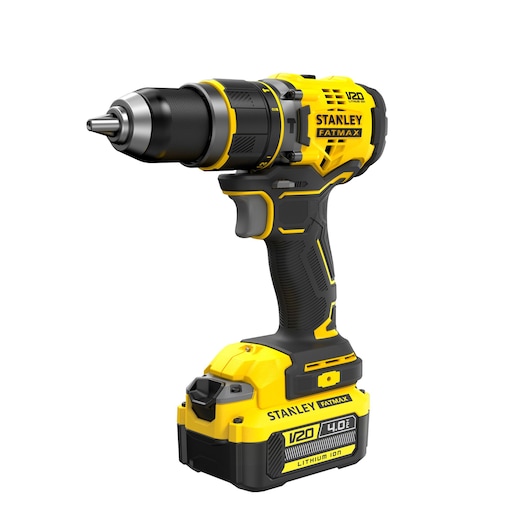 TALADRO PERCUTOR BRUSHLESS V20 LI-ION 18V CON 2 BATERÍAS 4AH, CARGADOR 2A Y MALETÍN
