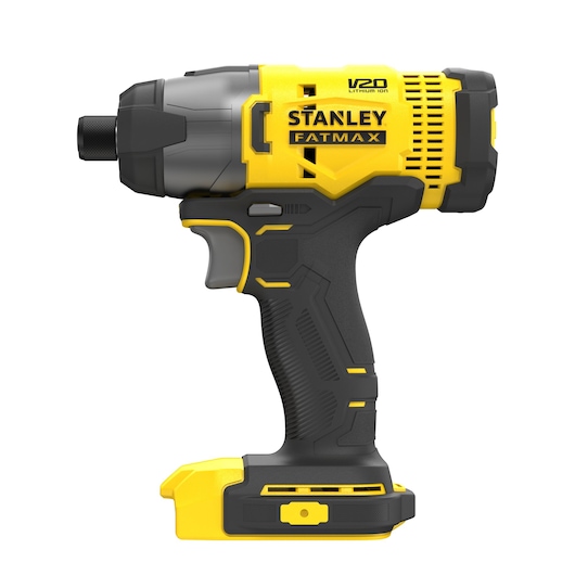 STANLEY SFMCK465D2S impact driver, black and yellow, side view on white background.