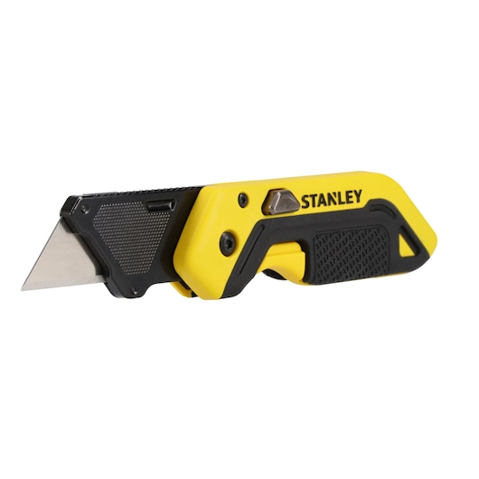 STANLEY STHT10521-0 utility knife, yellow and black, right side view on white background.
