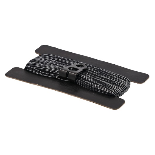 STANLEY STHT47613-0 photography of black and white braided string with holder, side angle, on white background.