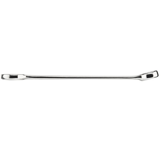 STANLEY STMT95789-0 double box-end wrench, chrome finish, flat side angle, product photo on white background.